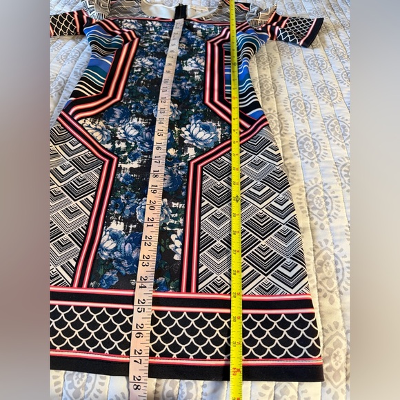 Jealous Tomato Stripe Floral Shift Dress Short Sleeves Back Zipper Size XSmall - Picture 7 of 8